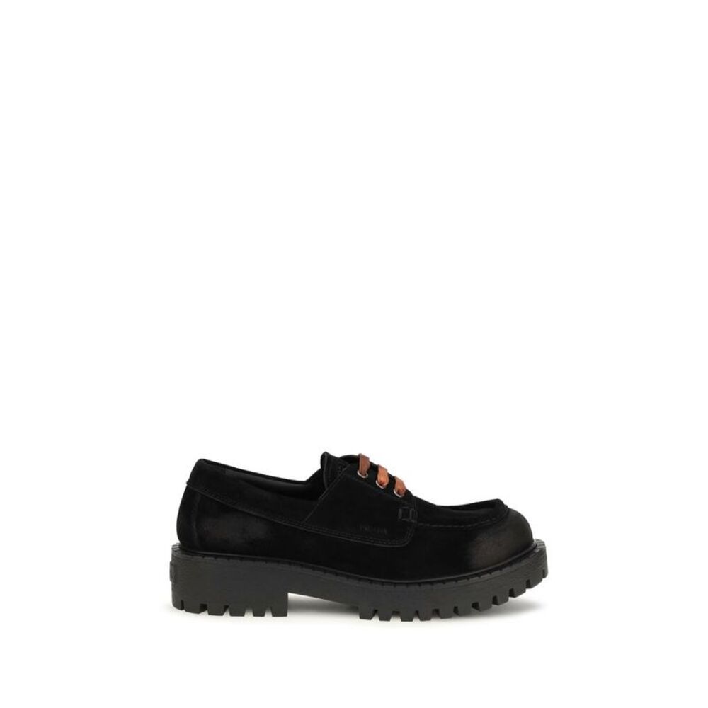 Prada Black Suede Leather Slip-On Men's Loafers
